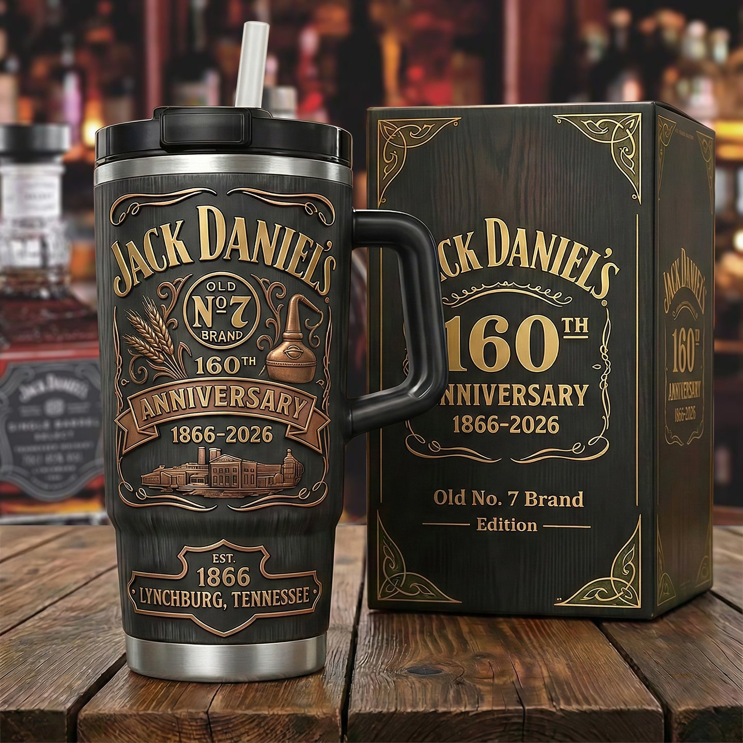 Jack Dani 160TH Anniversary Insulated Tumbler 30oz V6 , Jack Dani Tumbler 40oz