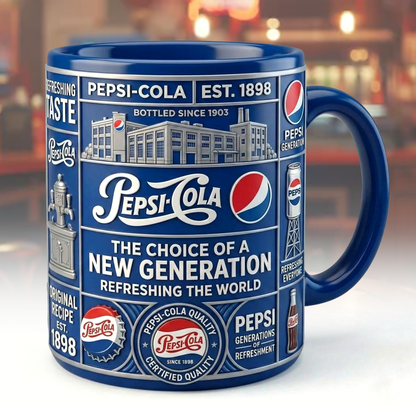 Pepsi EST. 1898 Accent Mug , Cream Mug Gifts , Holiday Gifts