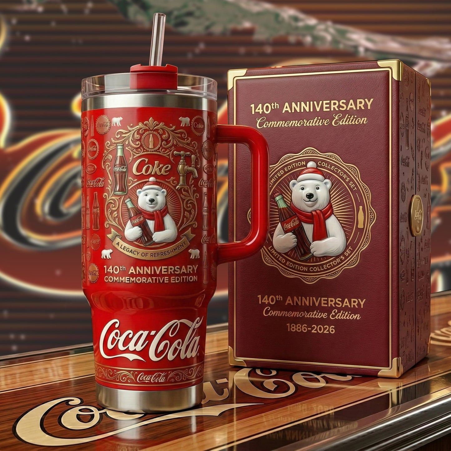 Cola 140TH Anniversary Insulated Tumbler 30oz V3 , Cola Tumbler 40oz