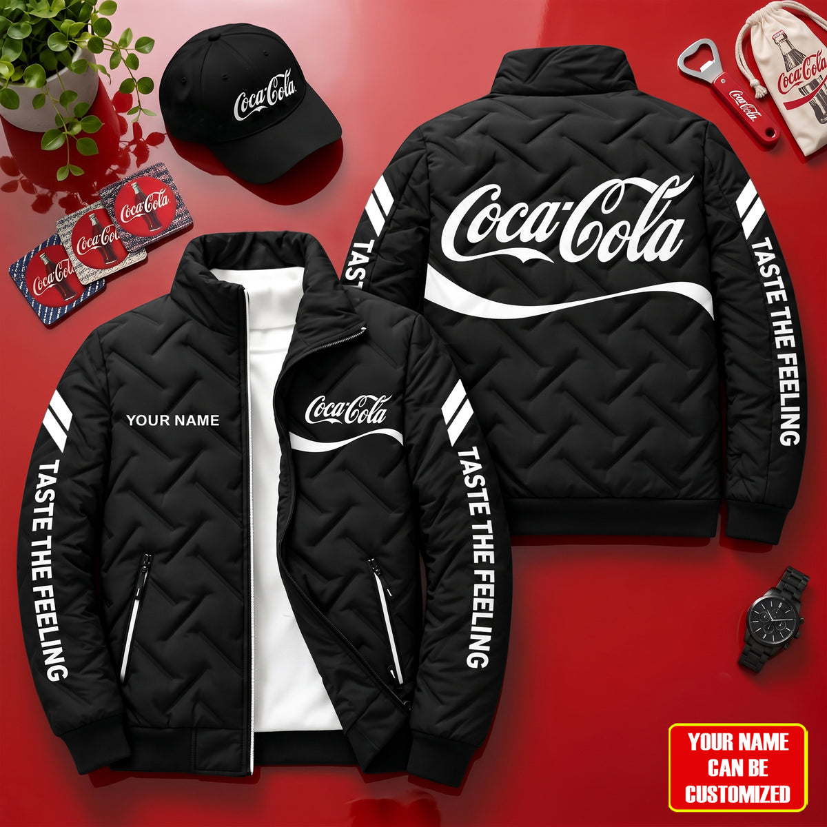 Personalized Cola Taste The Feeling Puffer Jacket