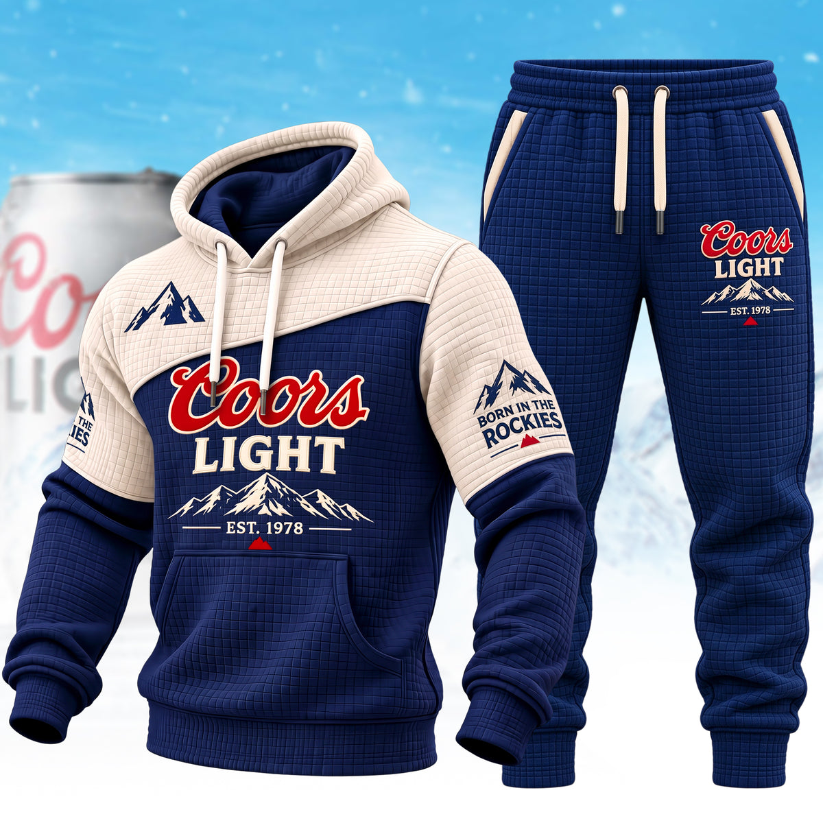 Coors Lght EST. 1978 All Over Printed Hoodie And Sweatpants Set