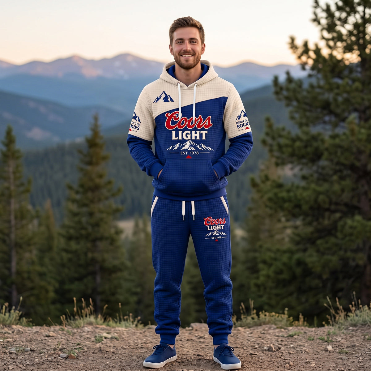 Coors Lght EST. 1978 All Over Printed Hoodie And Sweatpants Set