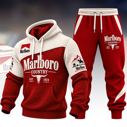 Marlbor EST. 1924 All Over Printed Hoodie And Sweatpants Set