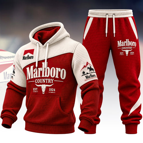 Marlbor EST. 1924 All Over Printed Hoodie And Sweatpants Set