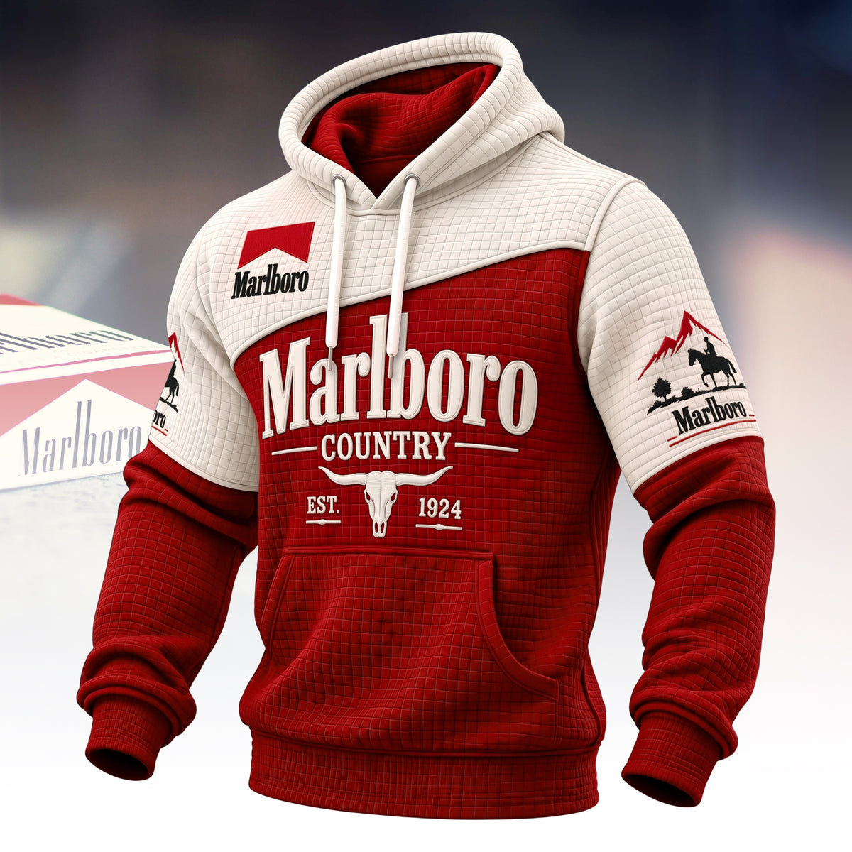 Marlbor EST. 1924 All Over Printed Hoodie And Sweatpants Set