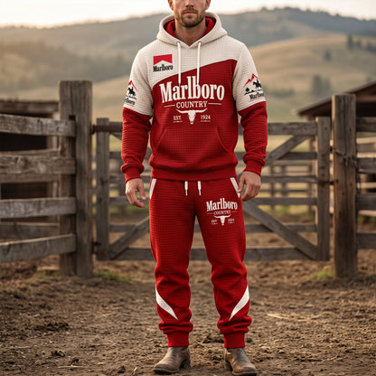 Marlbor EST. 1924 All Over Printed Hoodie And Sweatpants Set