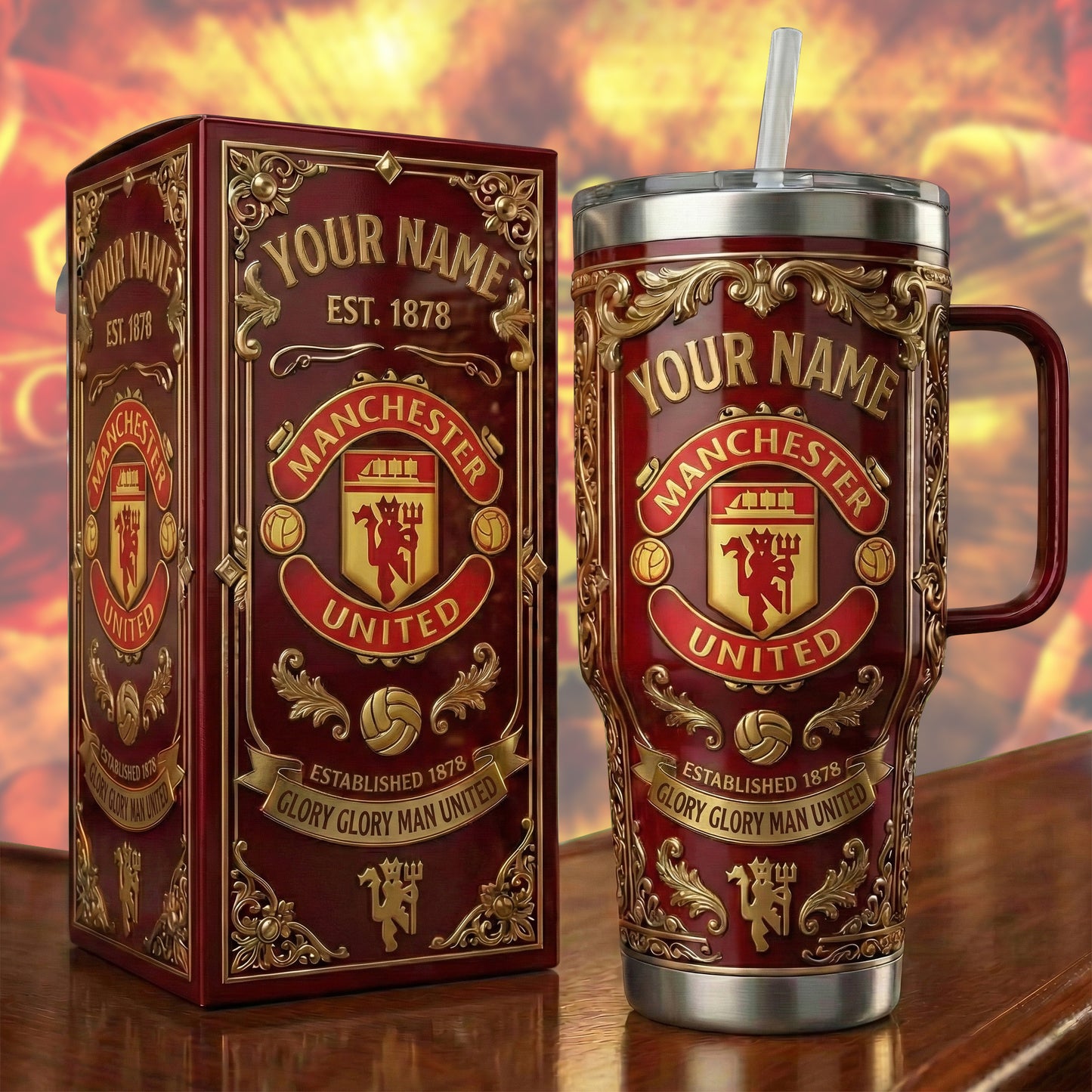 M.U FC 2026 Insulated Tumbler 30oz V2, M.U FC Premier League Tumbler 40oz