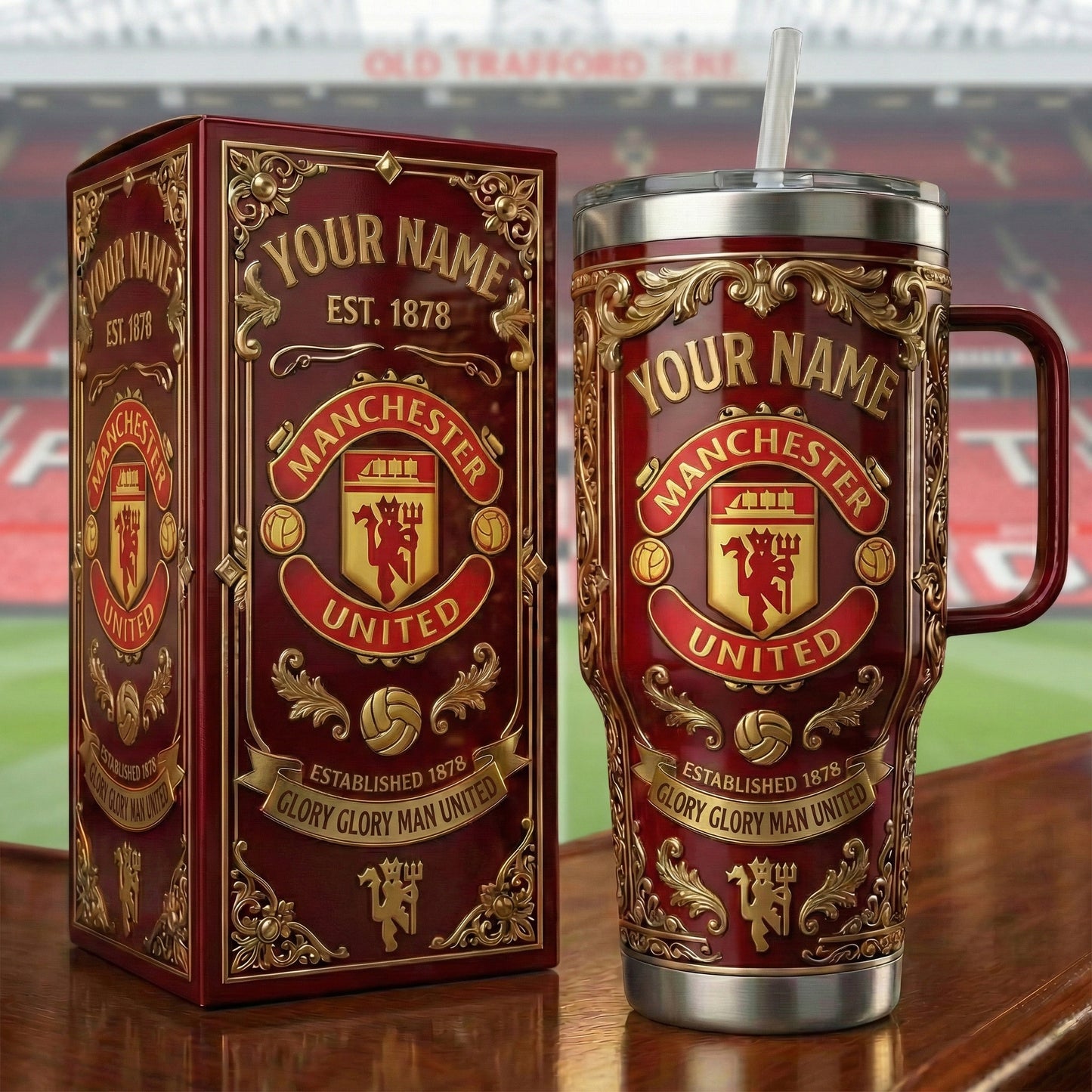 M.U FC 2026 Insulated Tumbler 30oz V2, M.U FC Premier League Tumbler 40oz