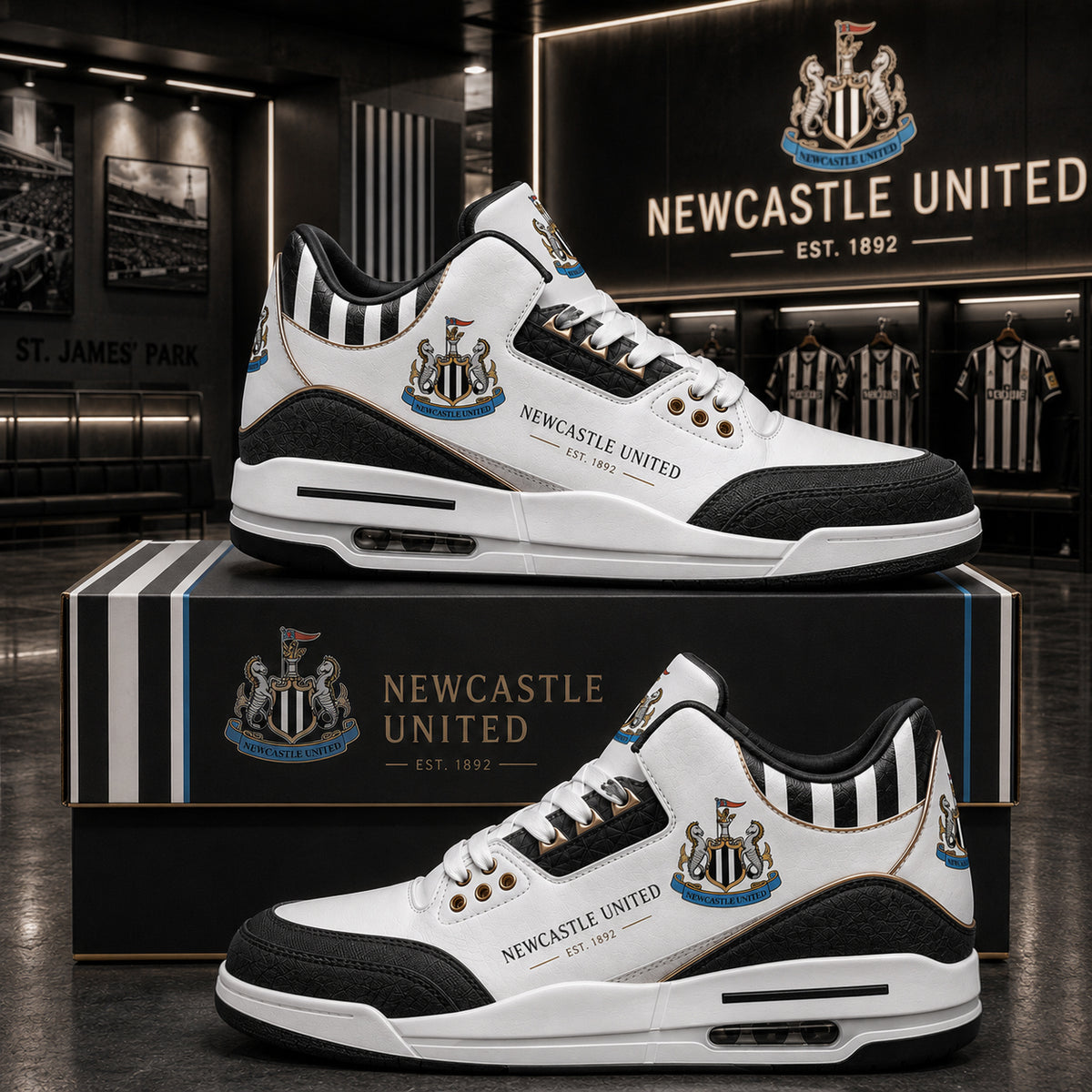 Newcastle EST. 1892 AJ3 Custom Sneaker
