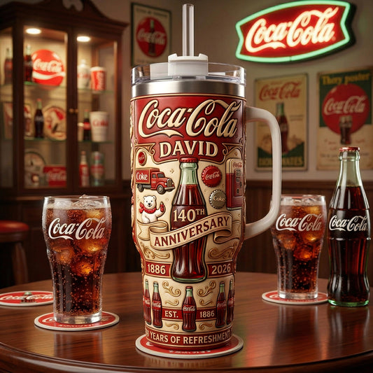 Personalized Cola 140th Anniversary Insulated Tumbler 30oz V10 , Cola Tumbler 40oz