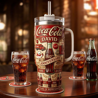 Personalized Cola 140th Anniversary Insulated Tumbler 30oz V10 , Cola Tumbler 40oz