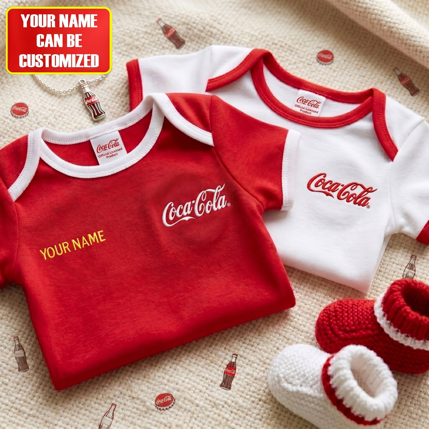 Customized Cola Drinks Baby Jersey , Baby Rib Bodysuit Sizes