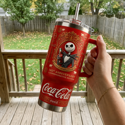 Cola X Jck Skellington 140th Anniversary Insulated Tumbler 30oz V24, Cola Tumbler 40oz