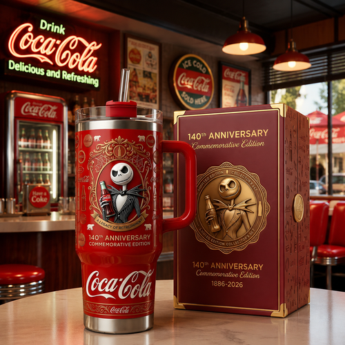 Cola X Jck Skellington 140th Anniversary Insulated Tumbler 30oz V24, Cola Tumbler 40oz
