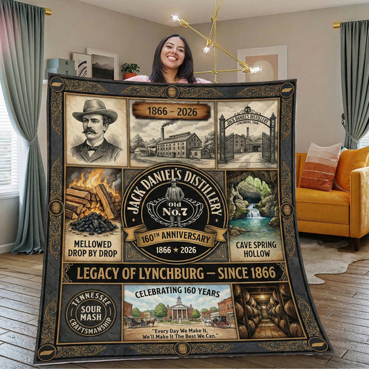 Jack Dani 160TH Anniversary Blanket , Bedroom Decor