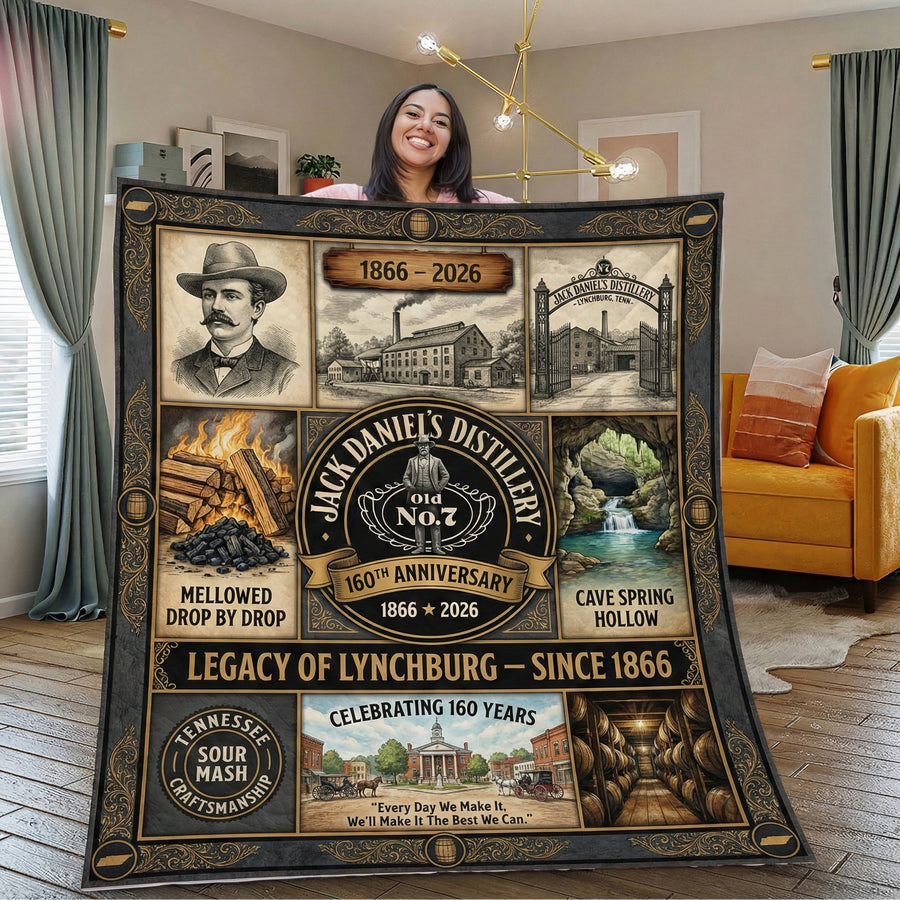 Jack Dani 160TH Anniversary Blanket , Bedroom Decor