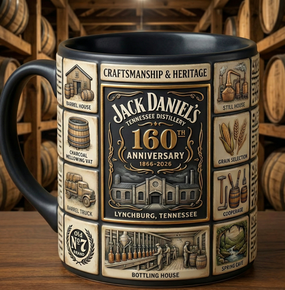 Jack Dani 160TH Anniversary Accent Mug , Cream Mug Gifts , Holiday Gifts