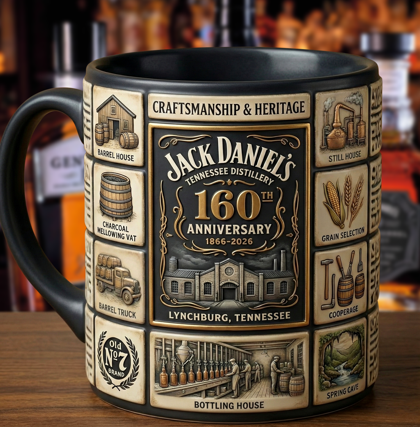 Jack Dani 160TH Anniversary Accent Mug , Cream Mug Gifts , Holiday Gifts
