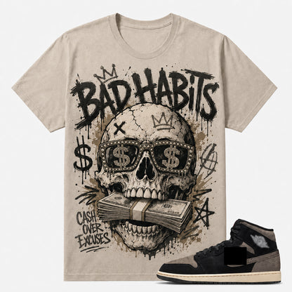 BAD HABITS Shirt To Match AJ 1 Mid, AJ 1 Mid Matching Shirt