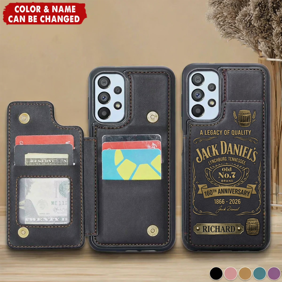 Jack Dani 160TH Anniversary Edition V2 - Personalized Jack Dani Leather Phone Case ( 1866 - 2026 )