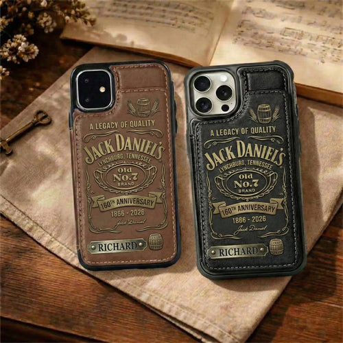 Jack Dani 160TH Anniversary Edition V2 - Personalized Jack Dani Leather Phone Case ( 1866 - 2026 )