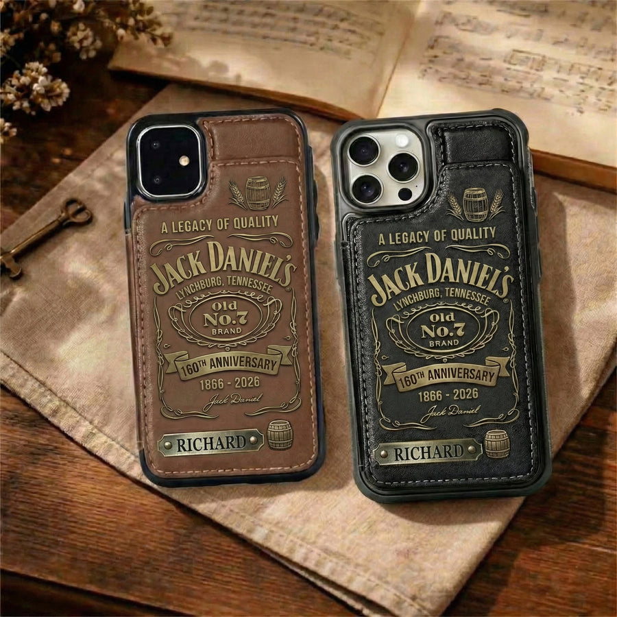 Jack Dani 160TH Anniversary Edition V2 - Personalized Jack Dani Leather Phone Case ( 1866 - 2026 )