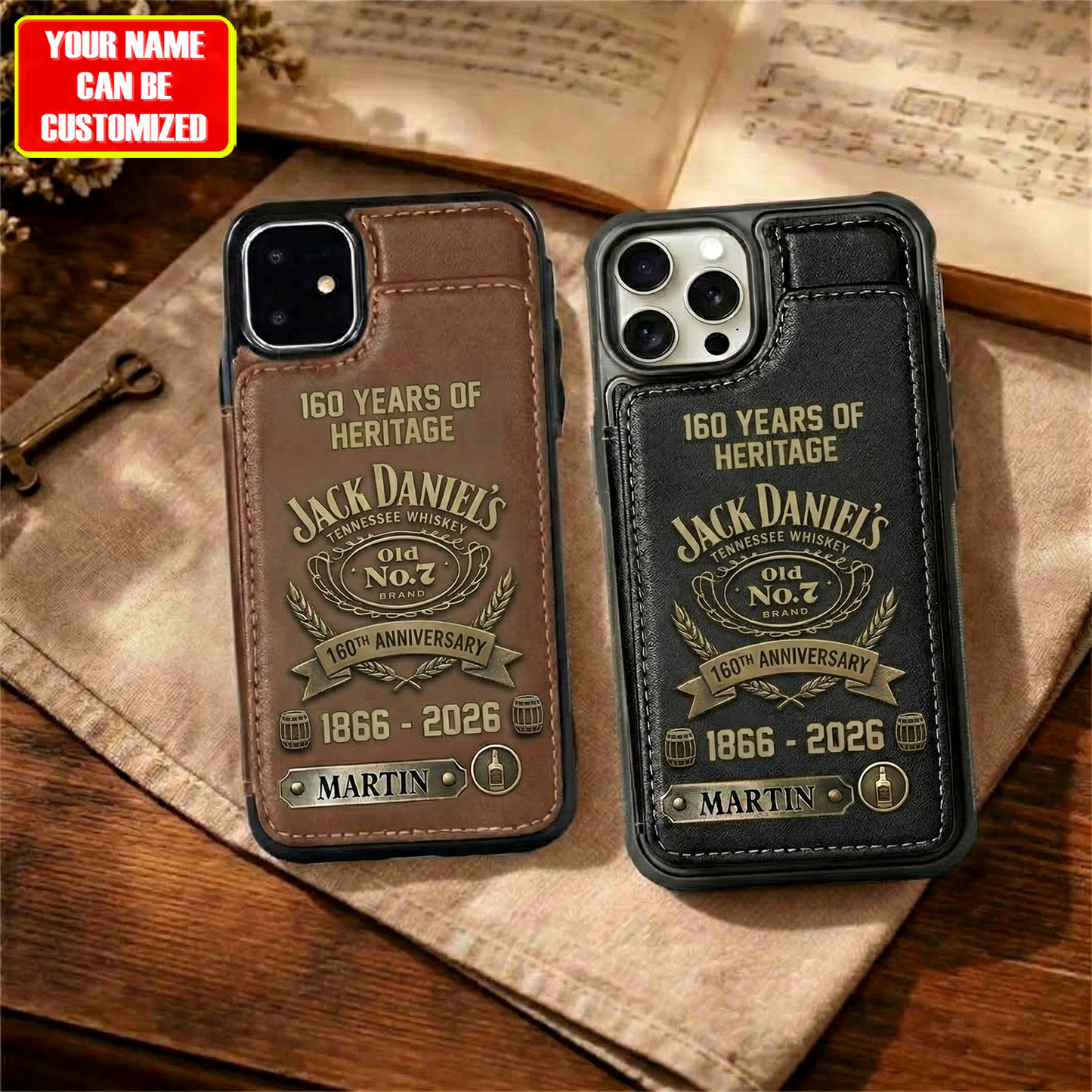Jack Dani 160TH Anniversary Edition - Personalized Jack Dani Leather Phone Case ( 1866 - 2026 )