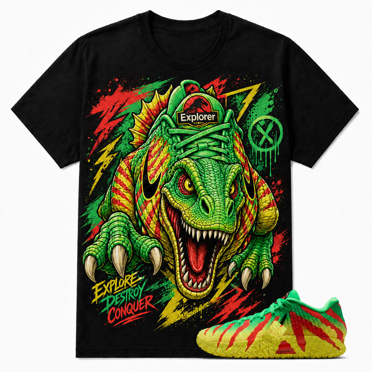 EXPLORE DESTROY CONQUER Shirt To Match JD 3 X JRASIC PAK, JD 3 Matching Shirt