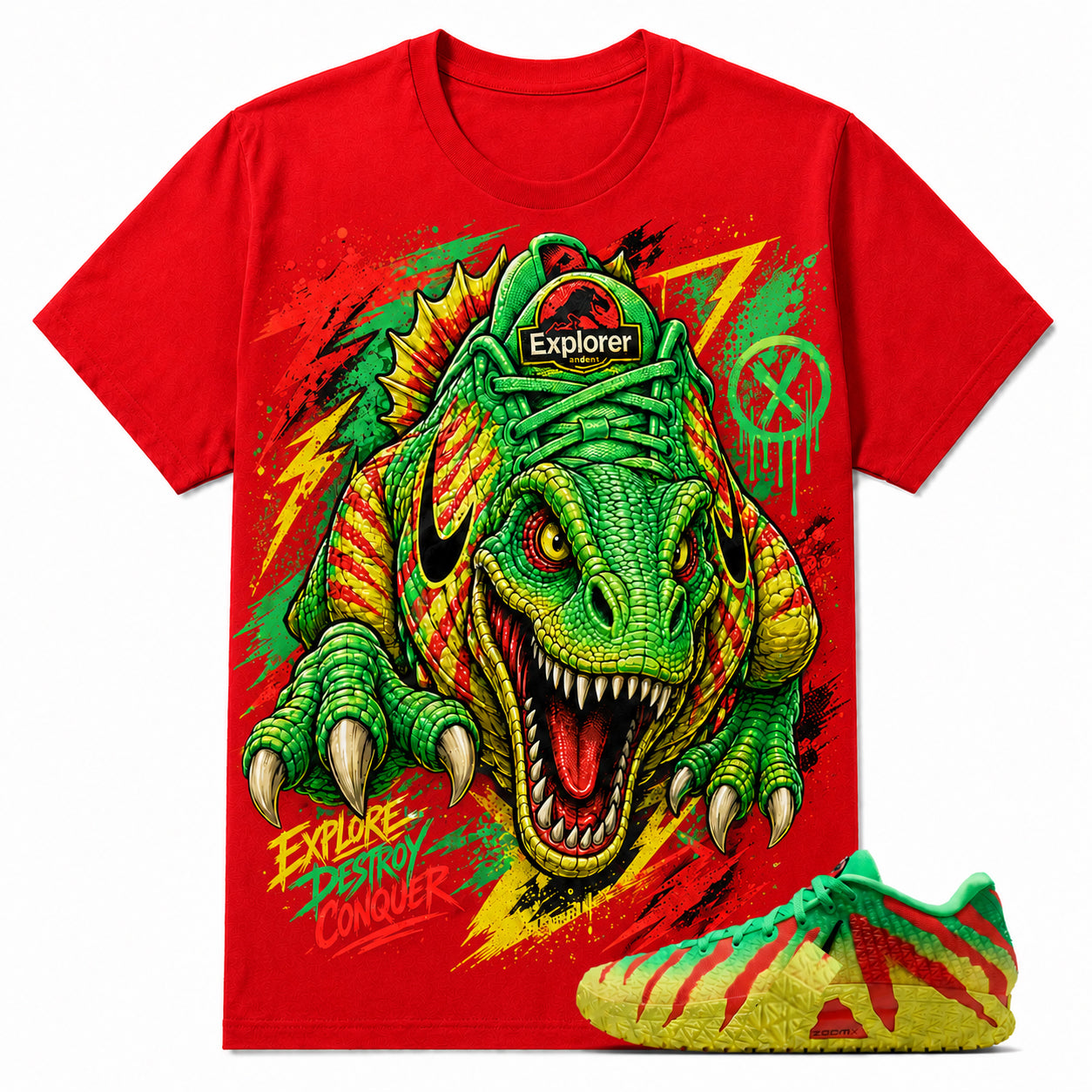 EXPLORE DESTROY CONQUER Shirt To Match JD 3 X JRASIC PAK, JD 3 Matching Shirt