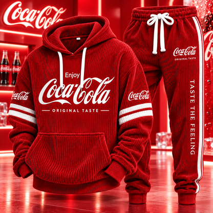 Cola Original Taste All Over Printed Hoodie And Sweatpants Set V4