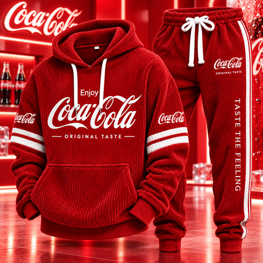 Cola Original Taste All Over Printed Hoodie And Sweatpants Set V4