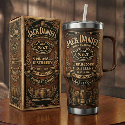 Jack Dani 160TH Anniversary Insulated Tumbler 30oz V5 , Jack Dani Tumbler 40oz