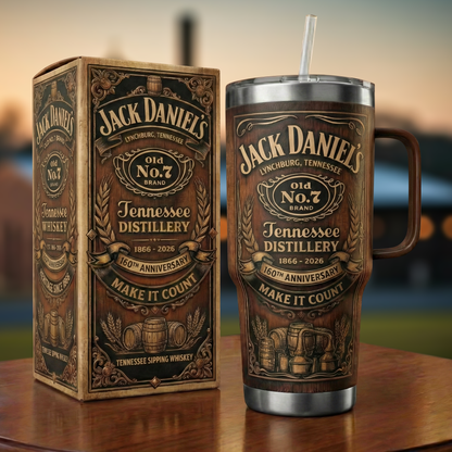 Jack Dani 160TH Anniversary Insulated Tumbler 30oz V5 , Jack Dani Tumbler 40oz