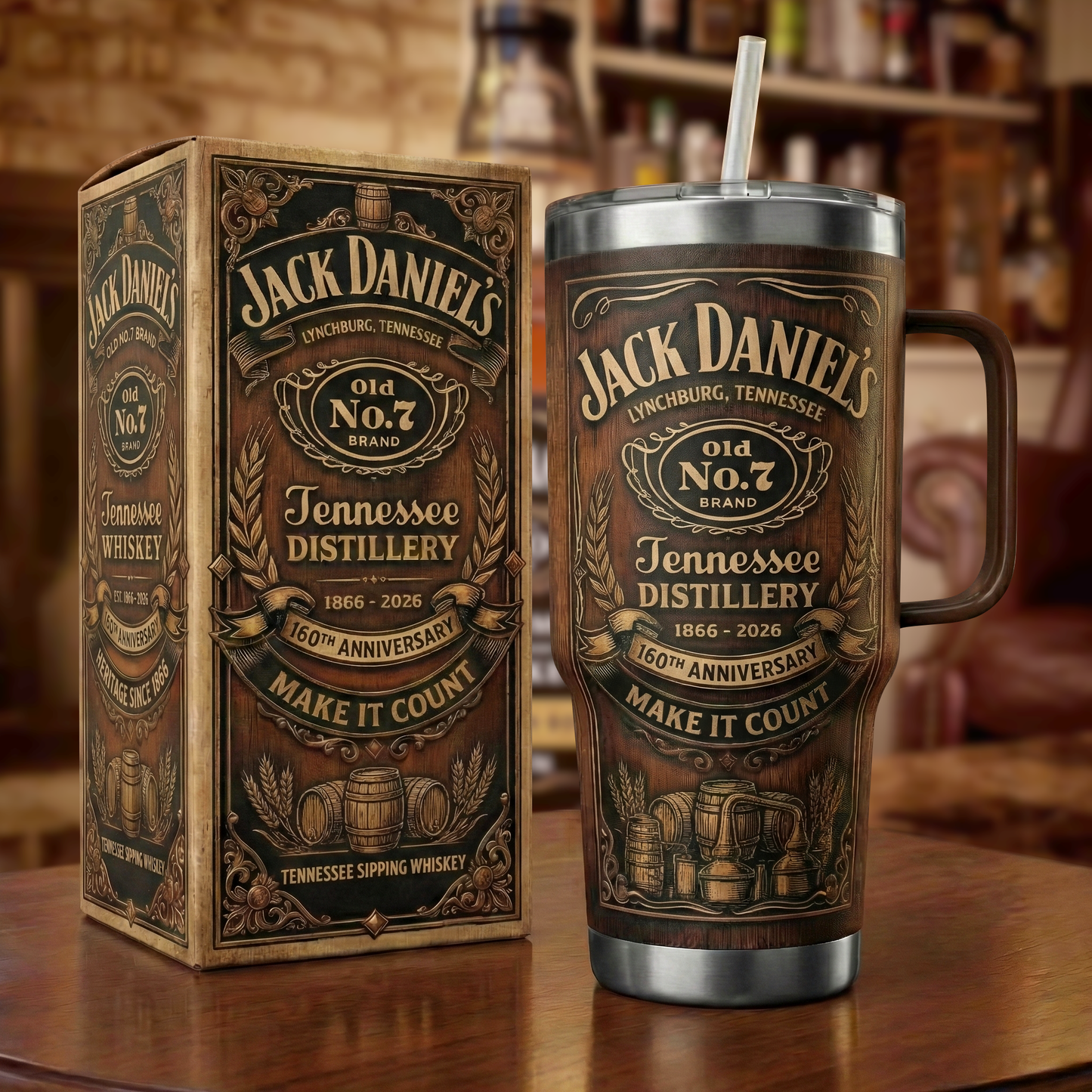 Jack Dani 160TH Anniversary Insulated Tumbler 30oz V5 , Jack Dani Tumbler 40oz