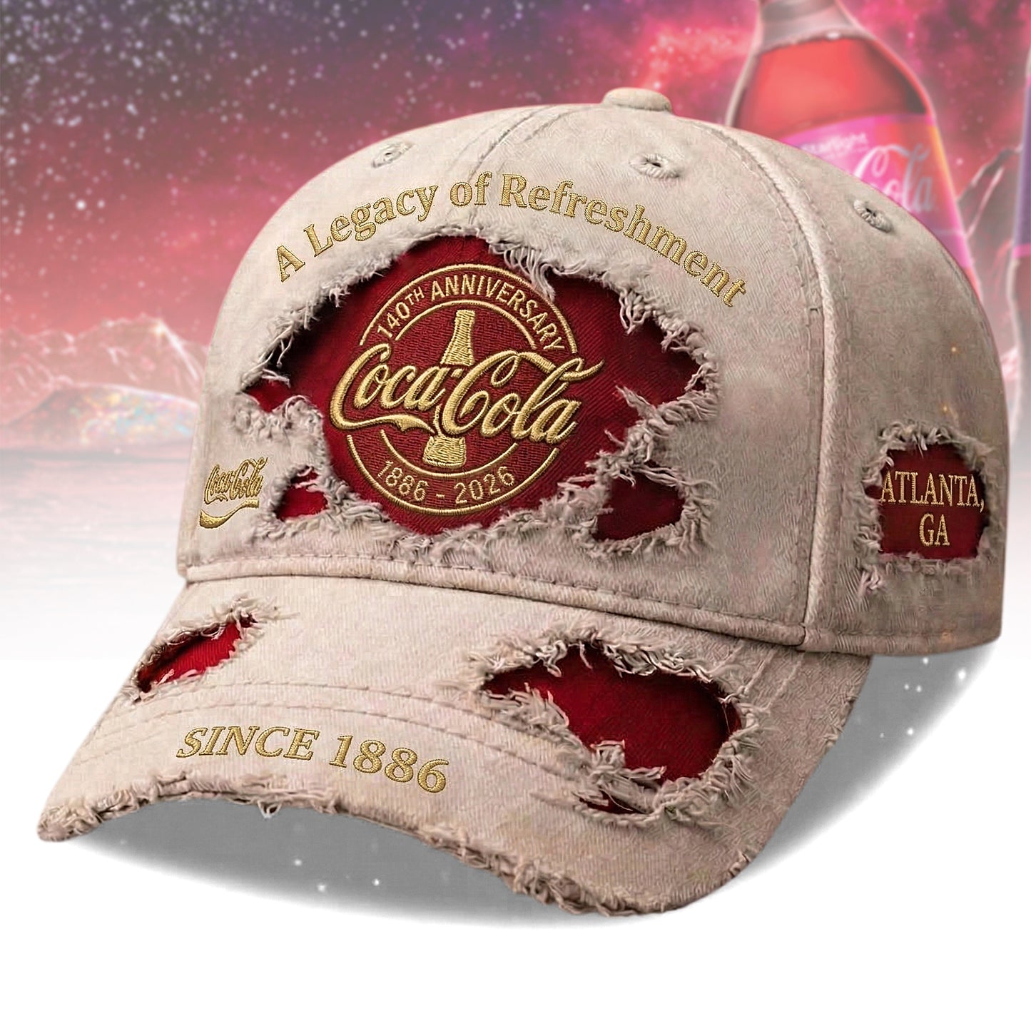 Cola 140TH Anniversary Cap , Cola Luxury Classic Cap