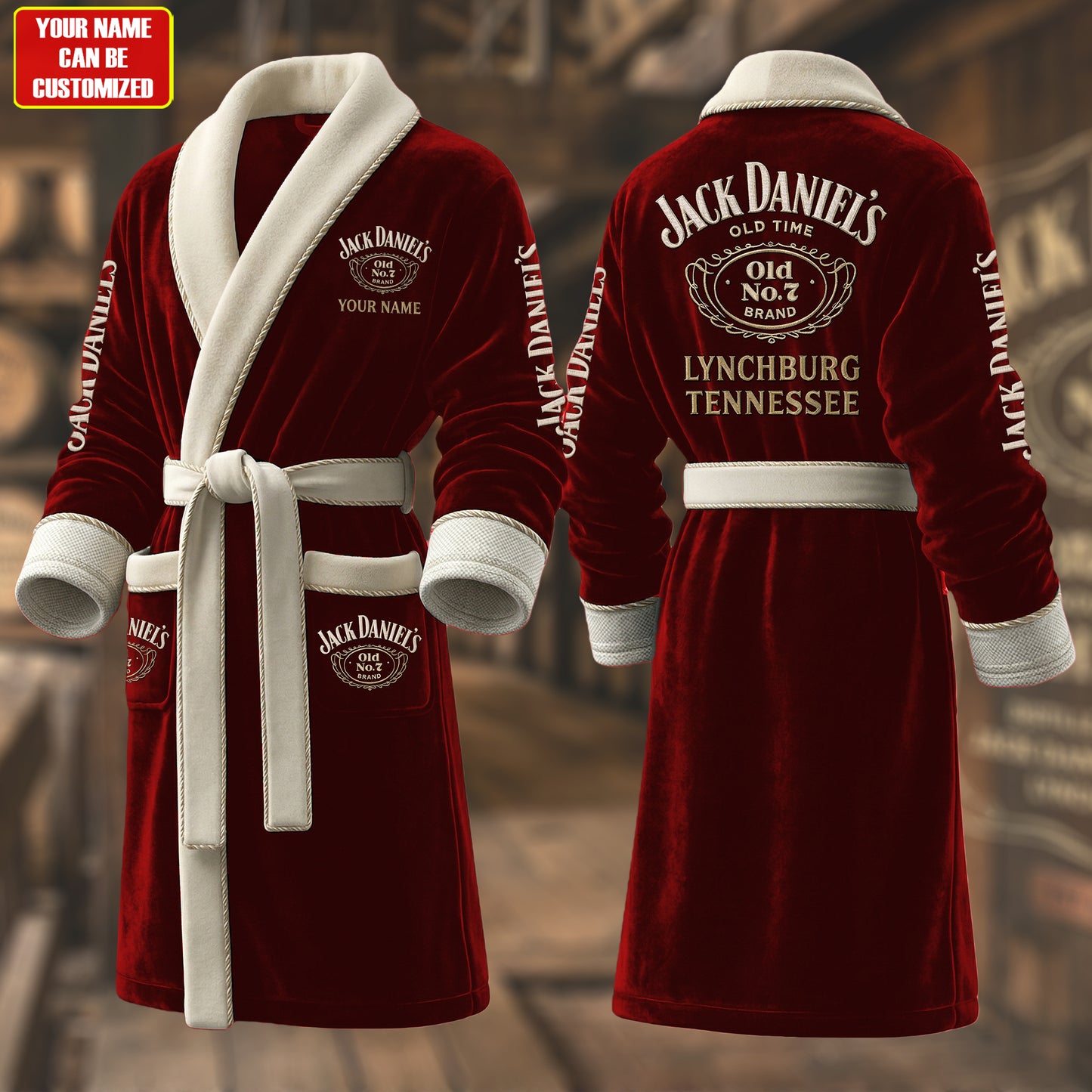 Personalized Jack Dani Old No.7 Brand Fleece Bathrobe