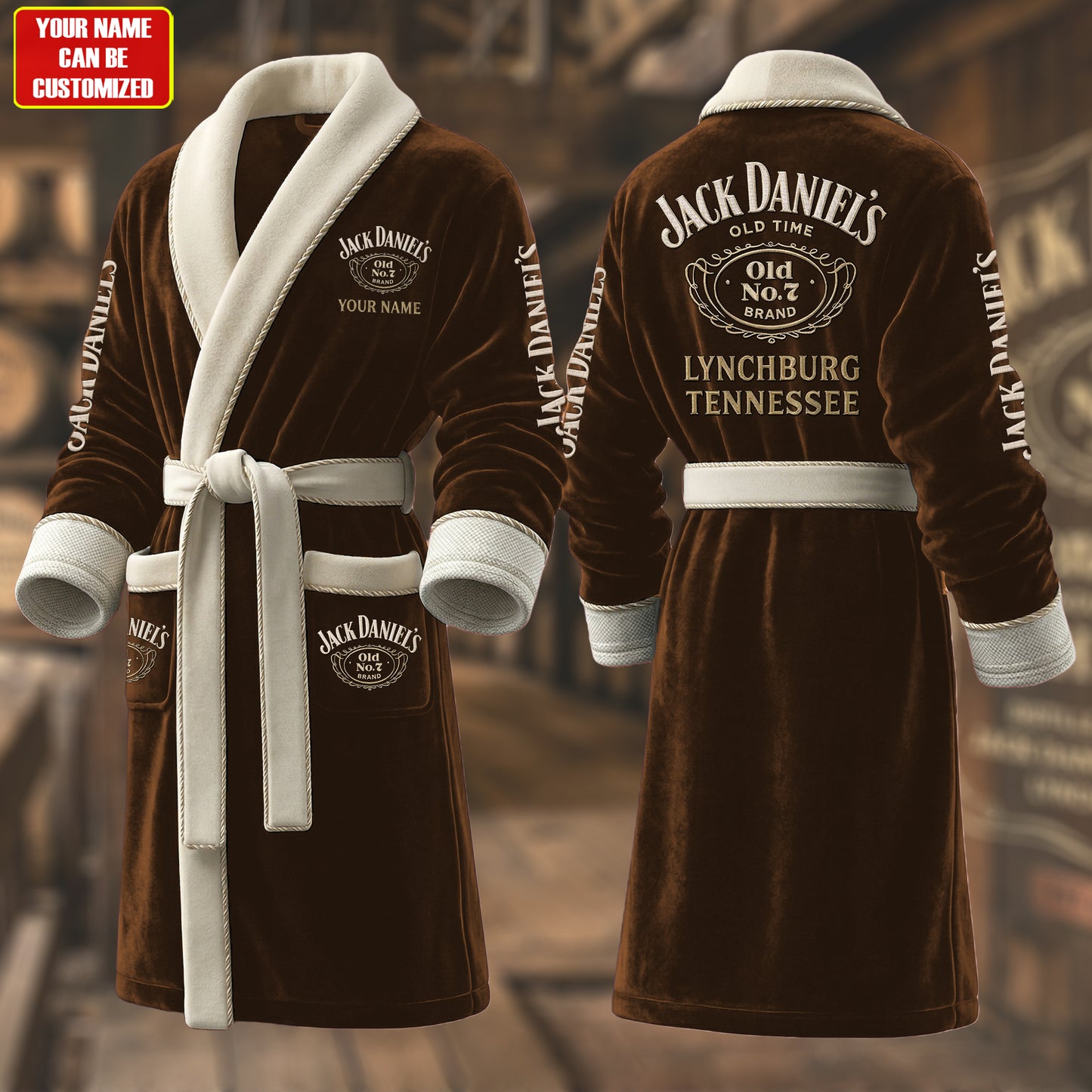 Personalized Jack Dani Old No.7 Brand Fleece Bathrobe