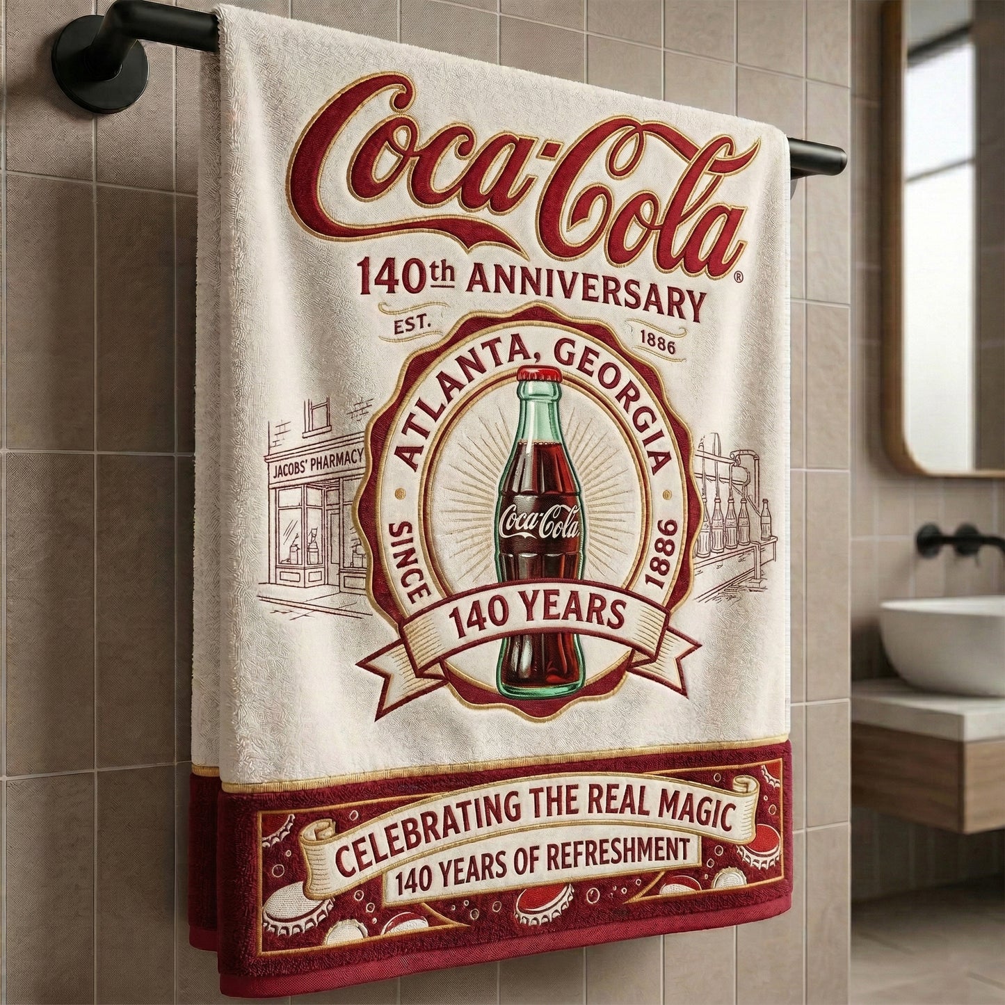 Cola 140th Anniversary Premium Heritage Towel