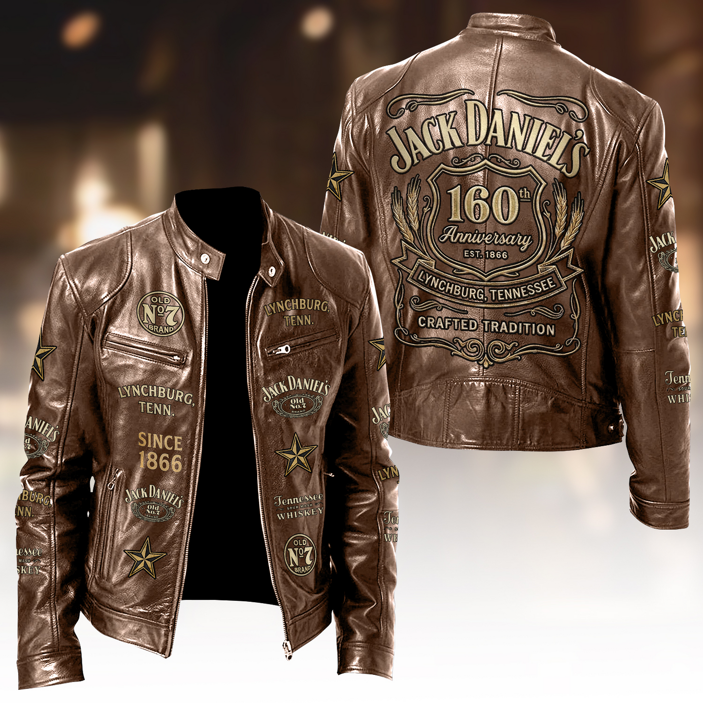 Jack Dani 160th Anniversary Collar Leather Jacket V4