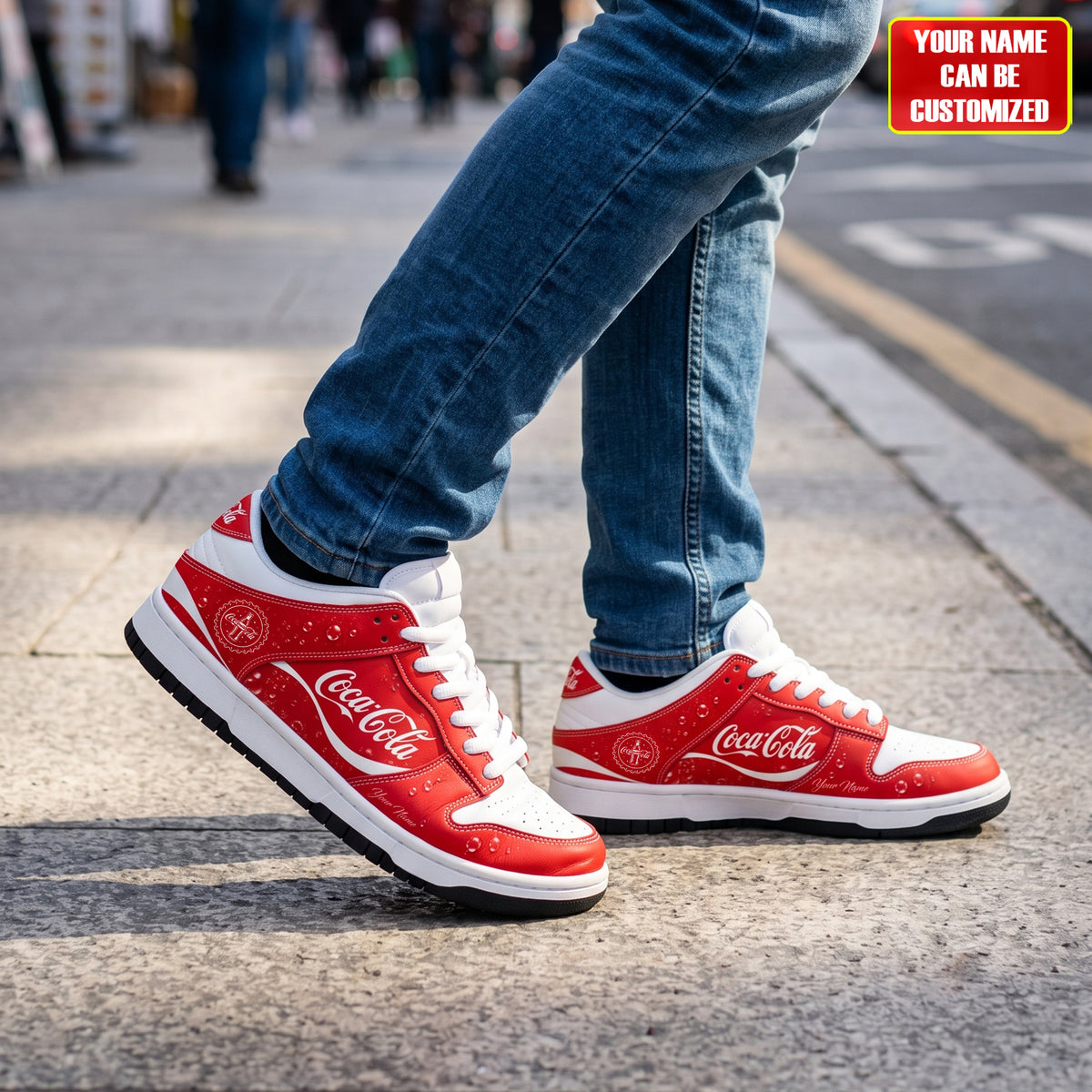 Personalized Cola Classic Sneakers – Custom Name Cola Low Top Shoes