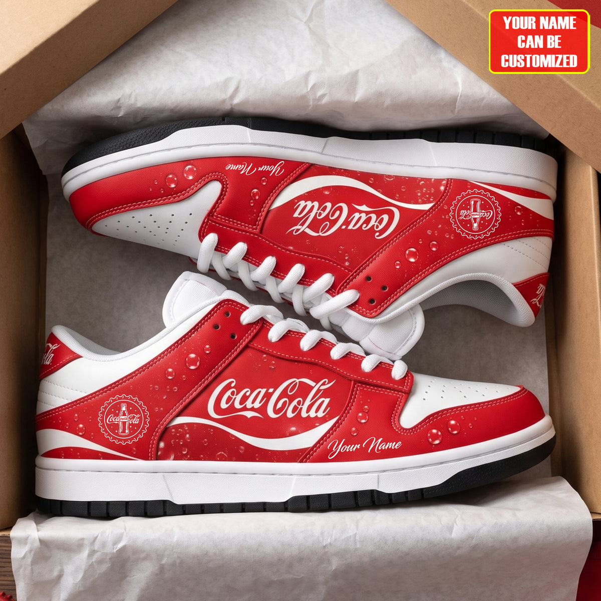 Personalized Cola Classic Sneakers – Custom Name Cola Low Top Shoes