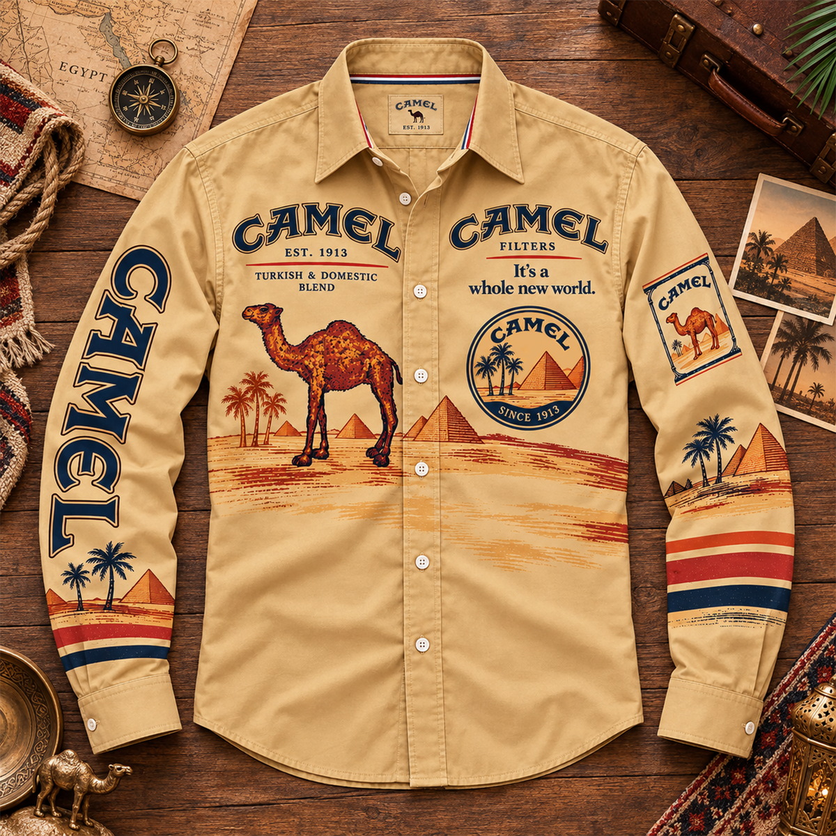 Camel EST. 1913 Vintage Western Button-Up Shirt