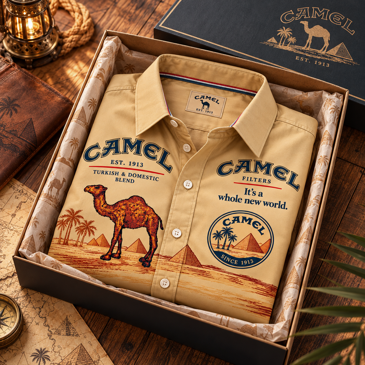 Camel EST. 1913 Vintage Western Button-Up Shirt