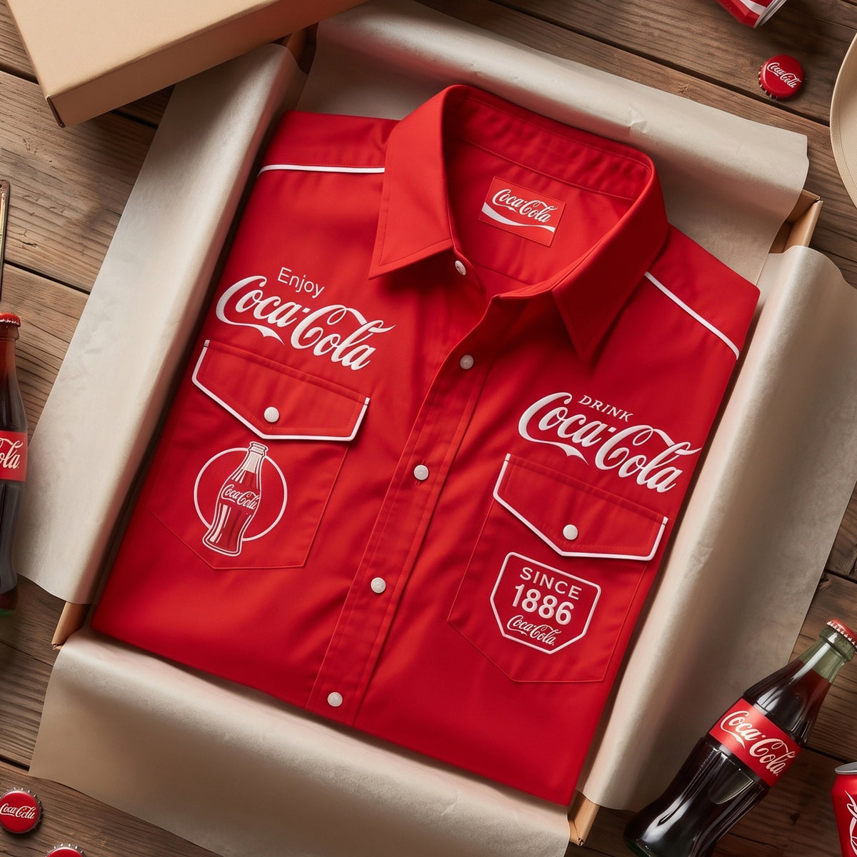 Cola Since 1886 Vintage Western Cowboy Shirt