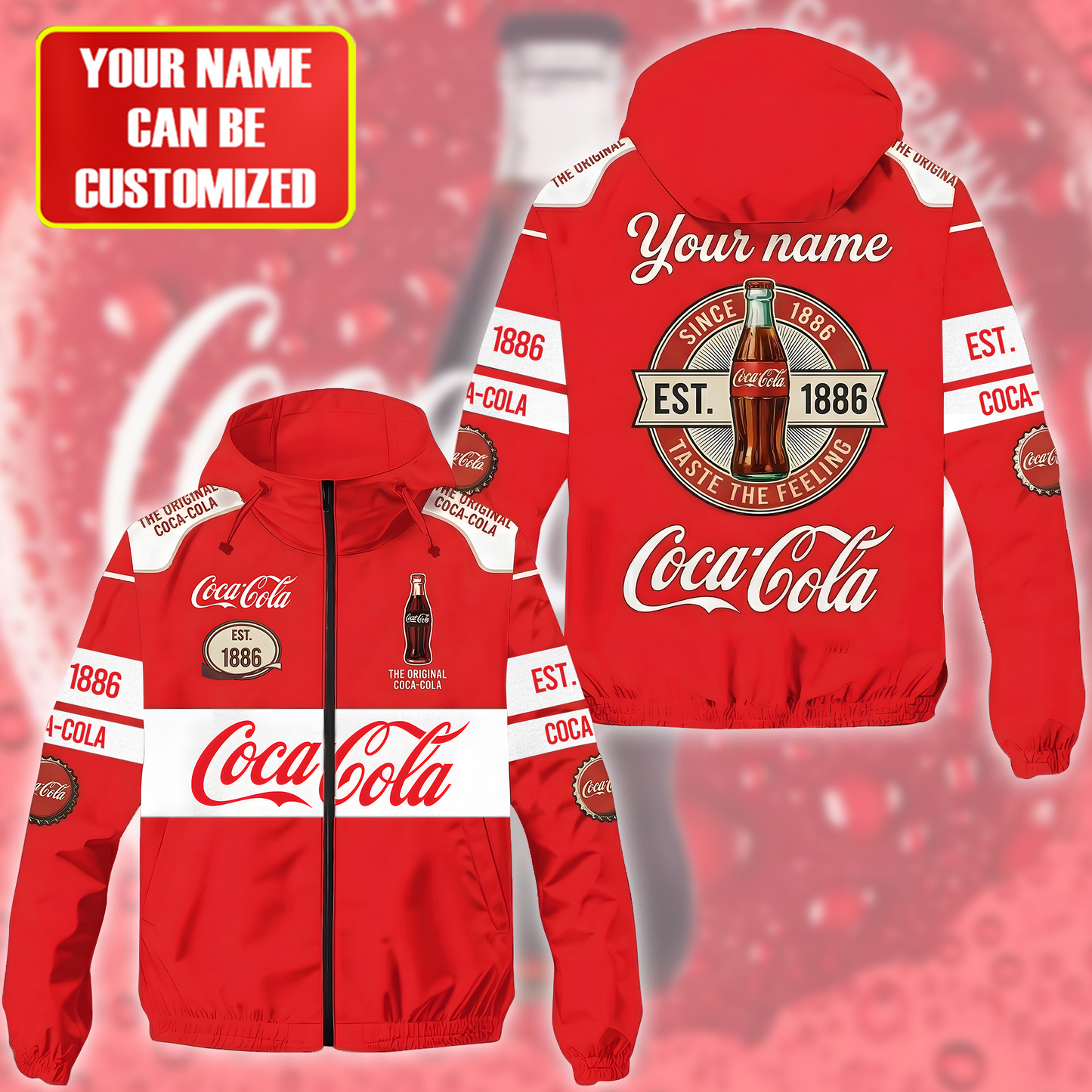 Personalized Cola EST. 1886 Windproof Rush Jacket