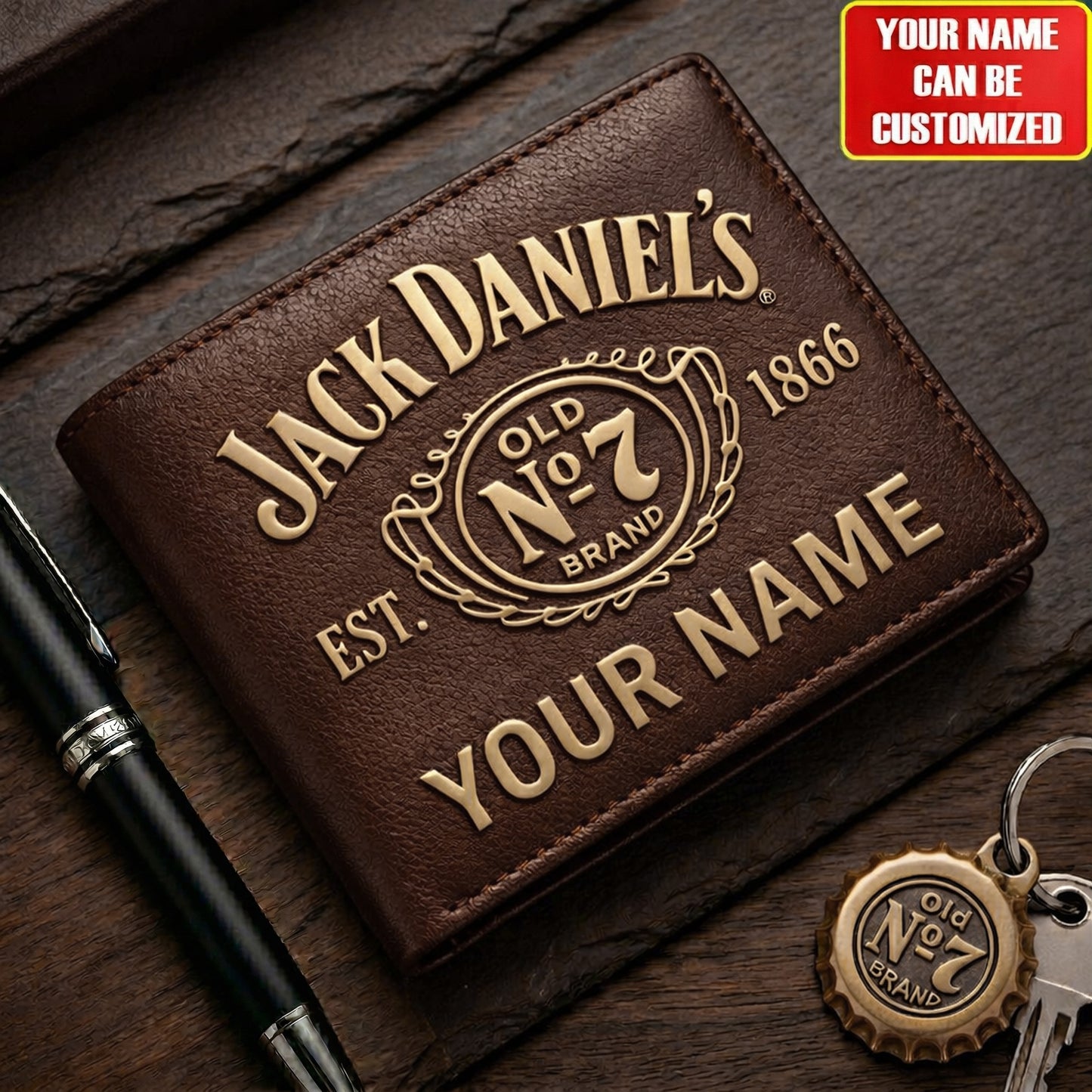 Personalized Jack Dani EST. 1866 Leather Wallet V2