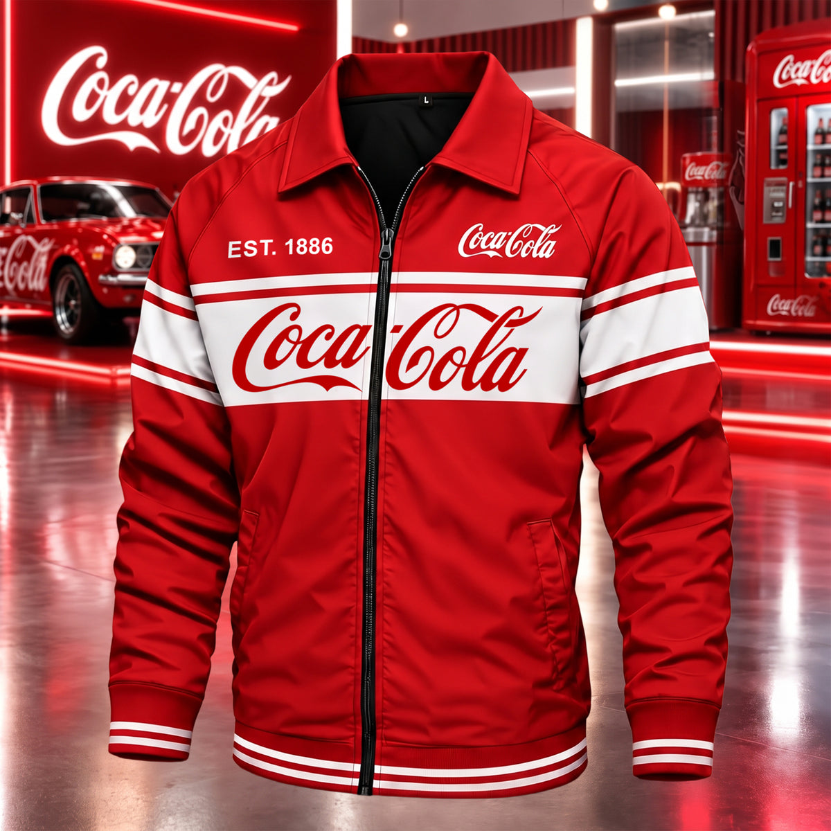 Cola EST. 1886 Classic Retro Zip-Up Jacket