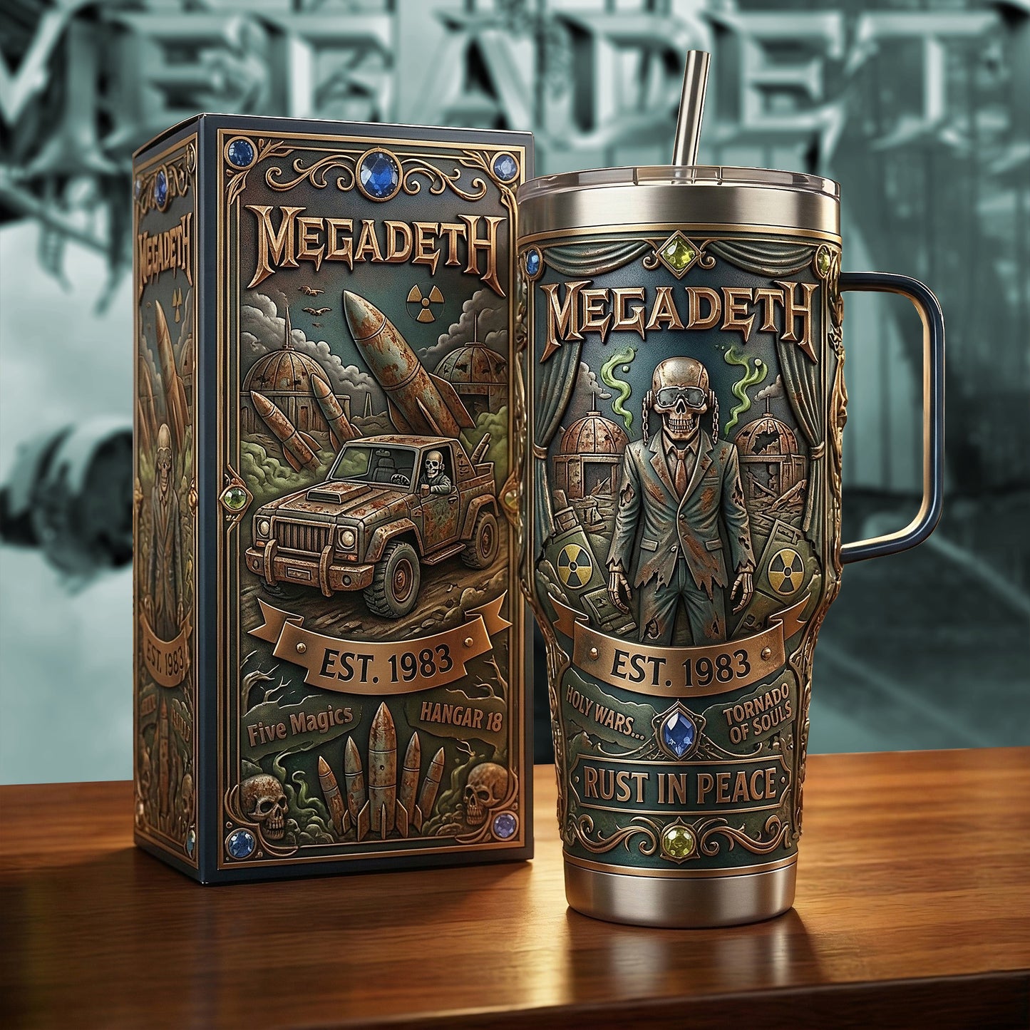 MGD Rust In Peace Insulated Tumbler 30oz , MGD Tumbler 40oz