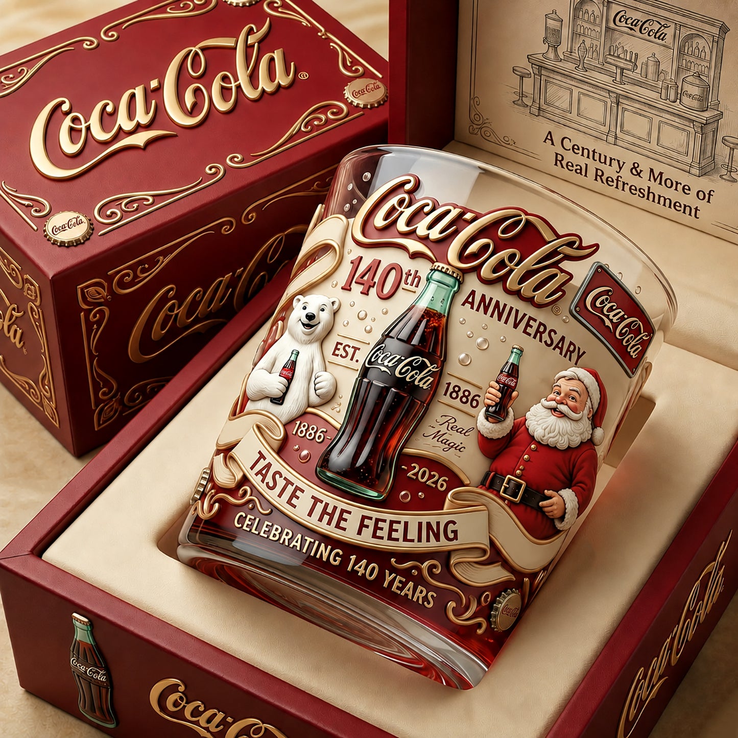 Cola 140TH Anniversary Glass V5 , Cola Glass
