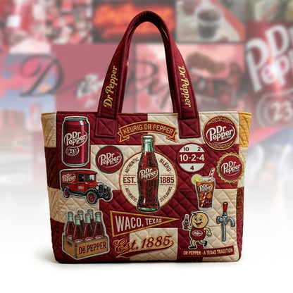 Dr Pepper EST. 1885 Quilted Tote Bag